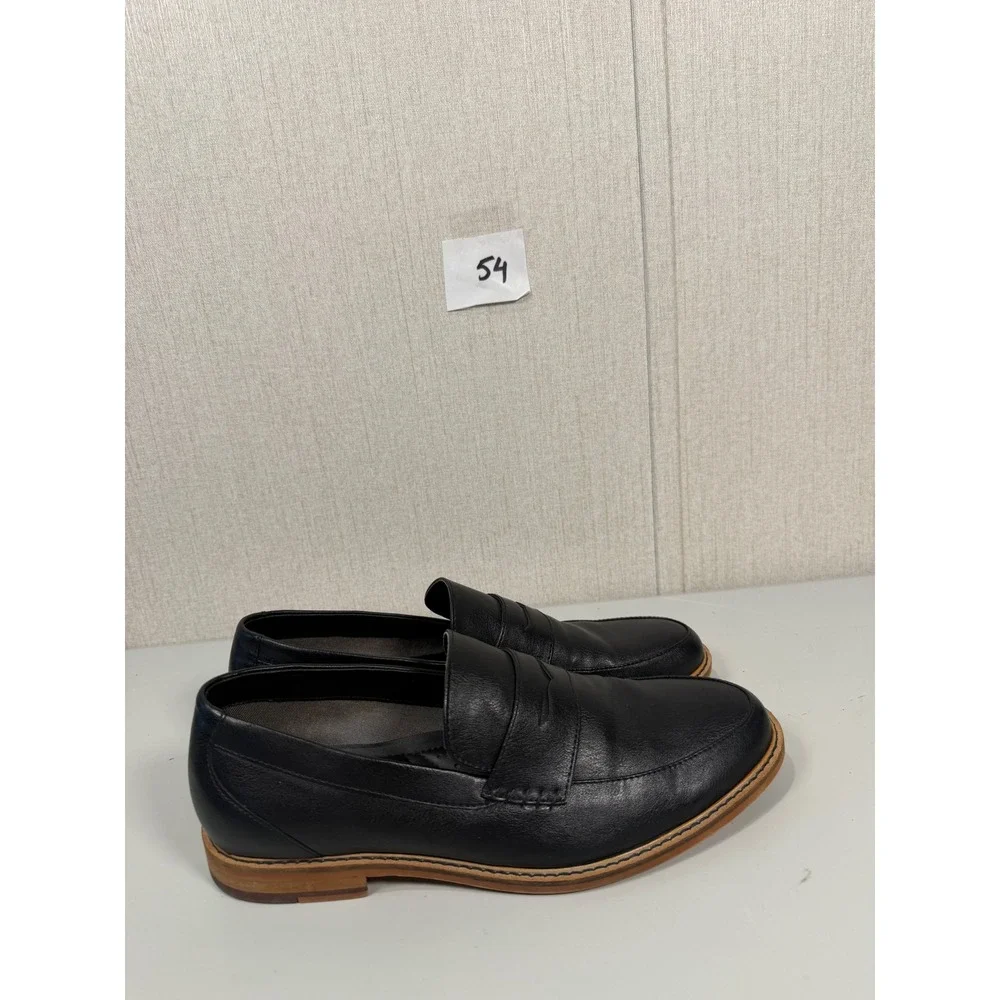 Seven 91 Mens Black Penny Loafers Dress Shoes Size 9 EUR 42 Slip On Casual